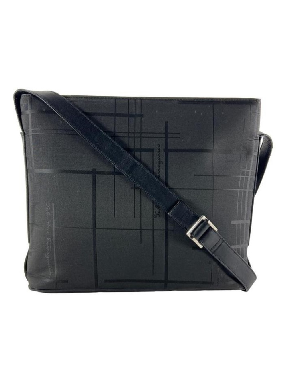 Salvatore Ferragamo nylon crossbody/shoulder bag/purse black